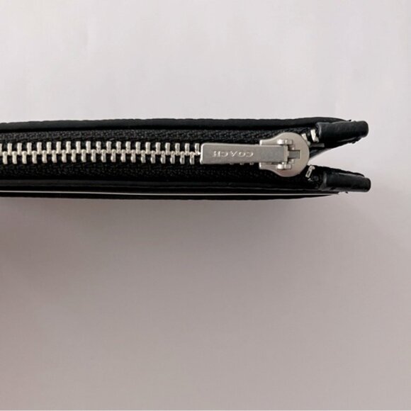 NWT COACH REXY SKETCH PRINT BLACK LEATHER ZIP CARD CASE CA002 - Picture 4 of 5